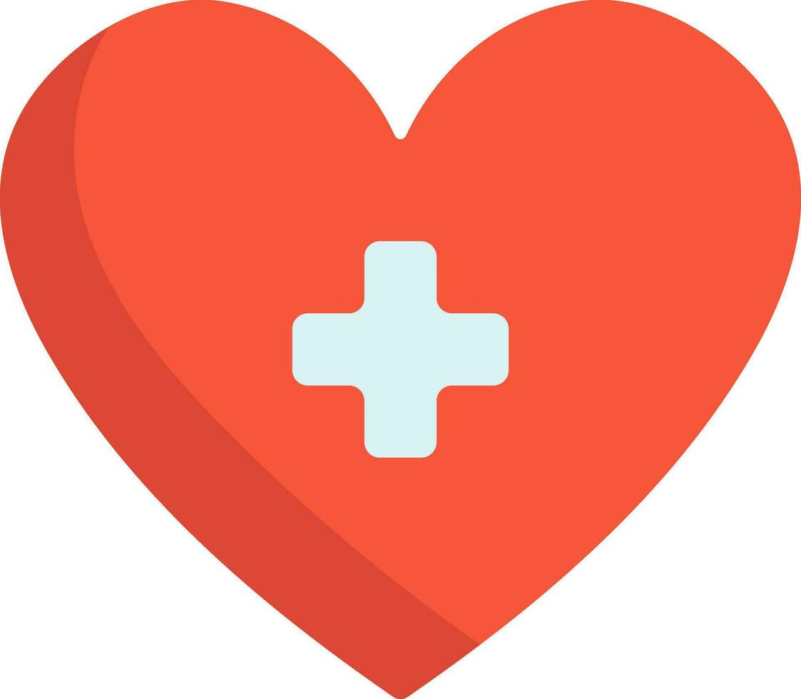 rojo médico corazón icono o símbolo. vector