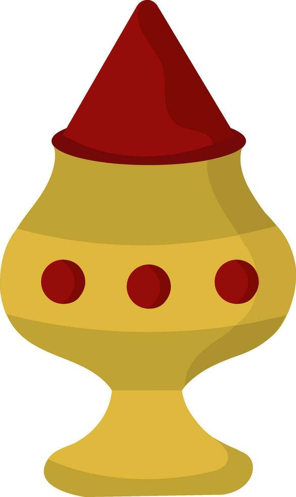 ilustración de bermellón maceta rojo color polvo icono en plano estilo. vector