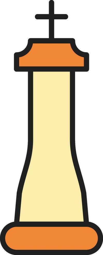 Chess King Icon In Orange and Yellow Color. vector