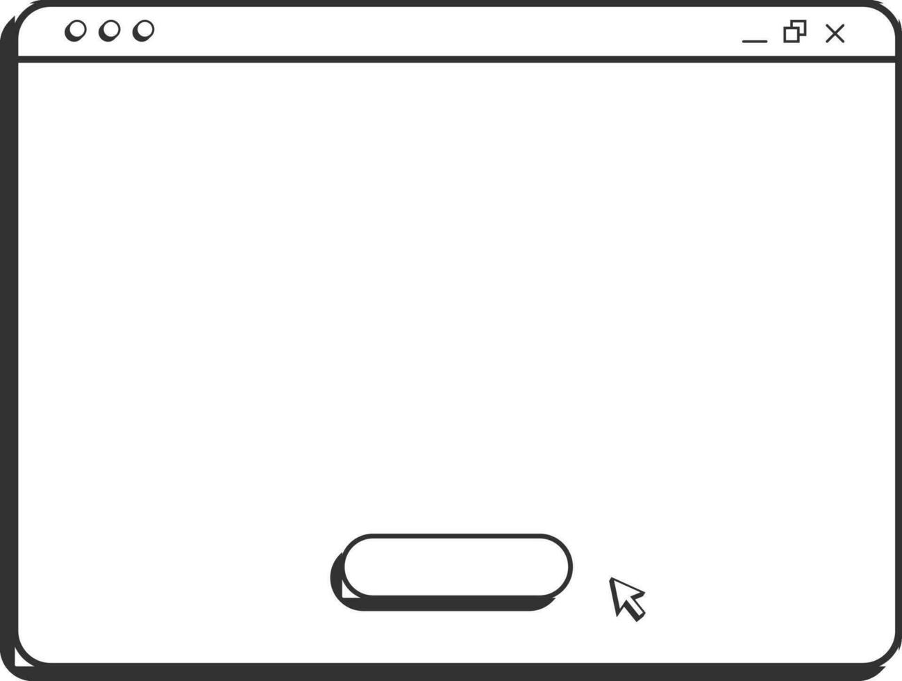 Cursor Click On Grey Browser Window Screen Flat Vector. vector