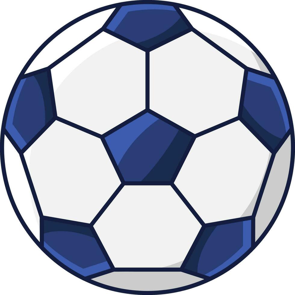 Isolated Soccer Ball Flat Icon In Blue And White Color. vector