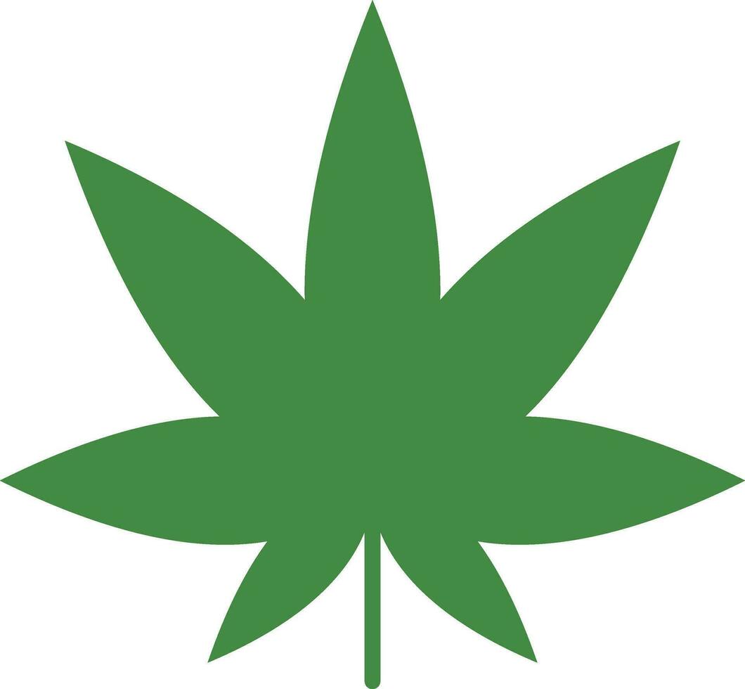 Flat Illustration Of Marijuana Leaf Icon. vector