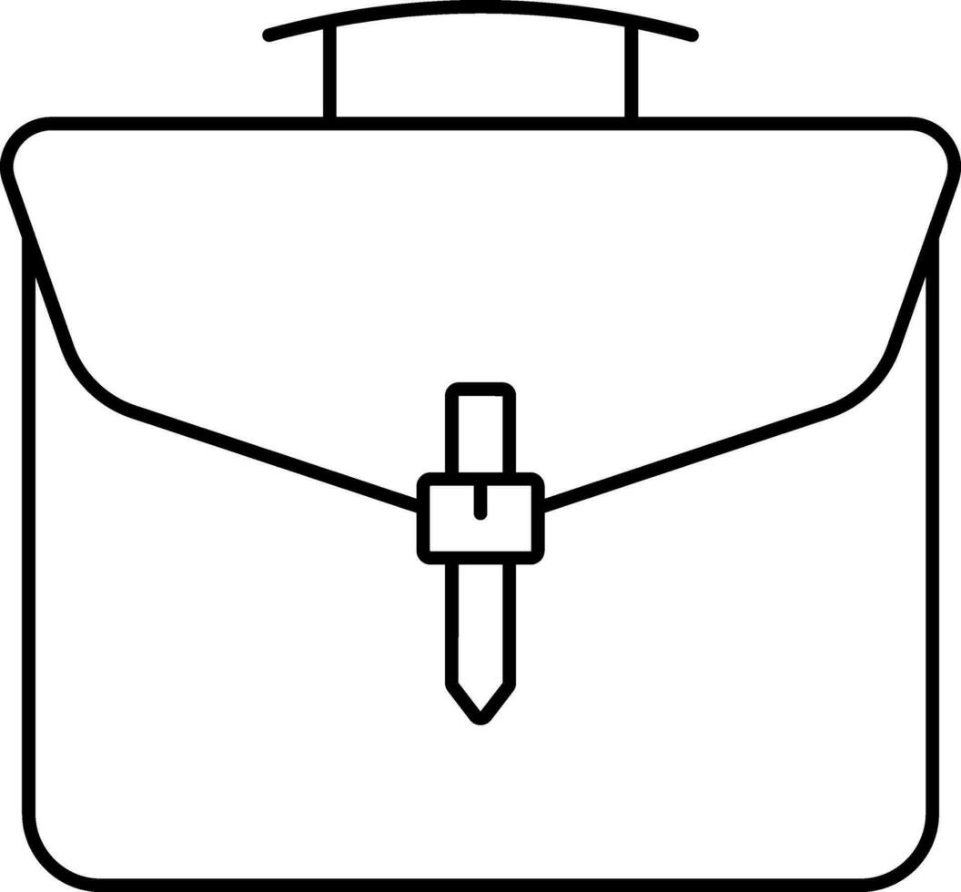 Briefcase Icon In Black Line Art. vector