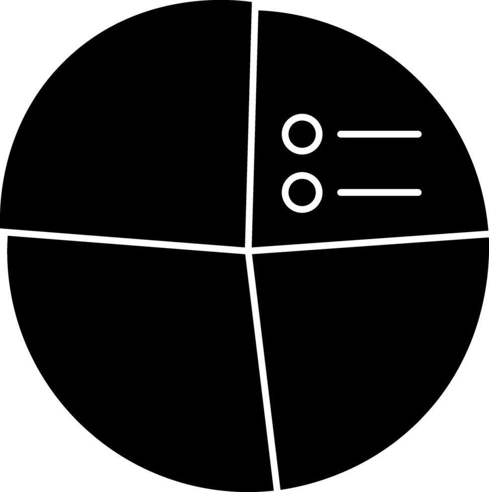 Pie Chart Icon In Black And White Color. vector