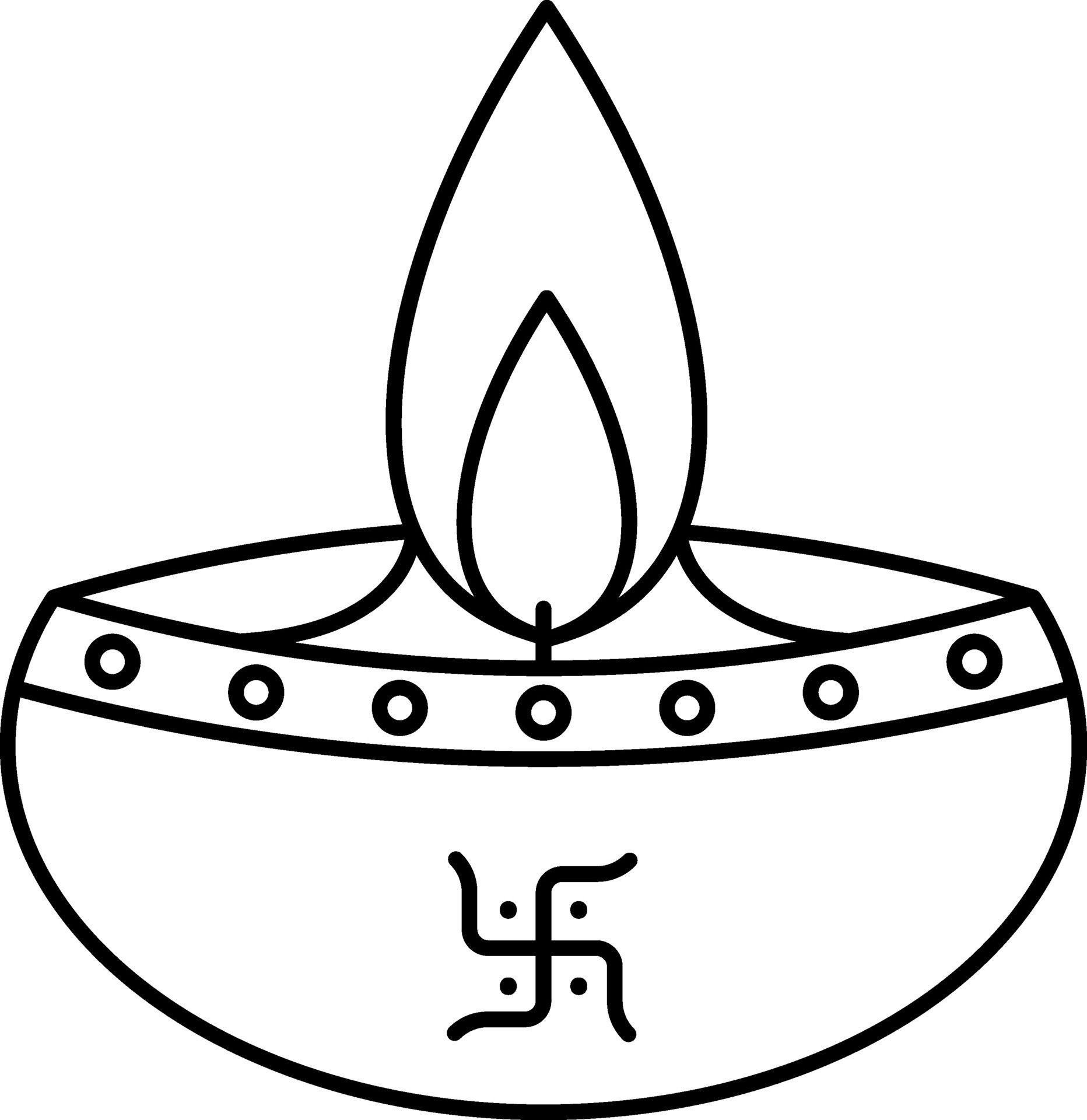 Illustration Of Oil Lamp Icon In Black Outline. 24973430 Vector Art at