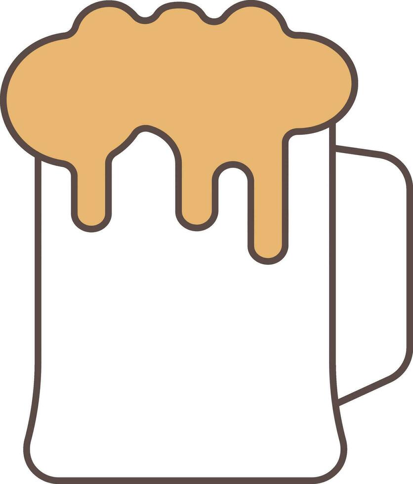 Beer Foam Mug Icon In Brown And Gray Color. vector