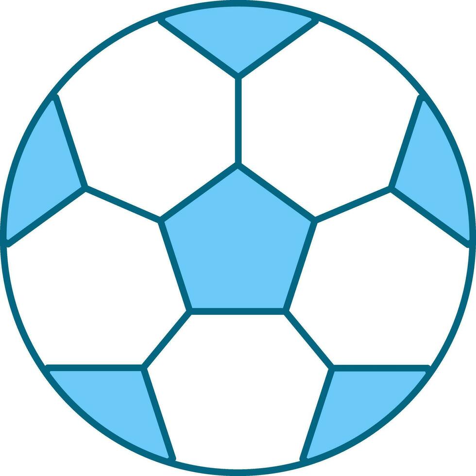 Isolated Soccer Ball Flat Icon In Blue And White Color. vector