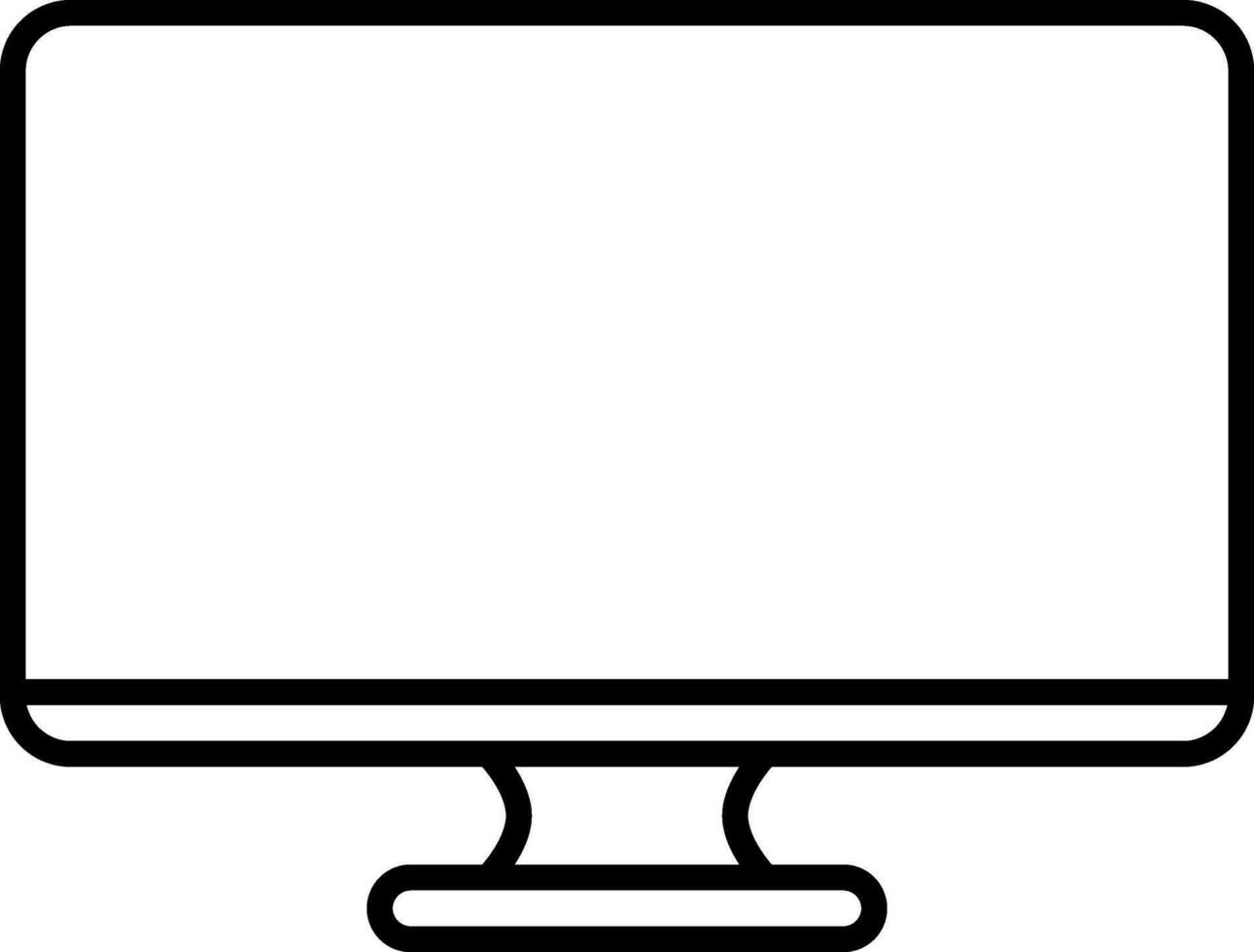 Black Thin Line Art Of Monitor Icon. vector