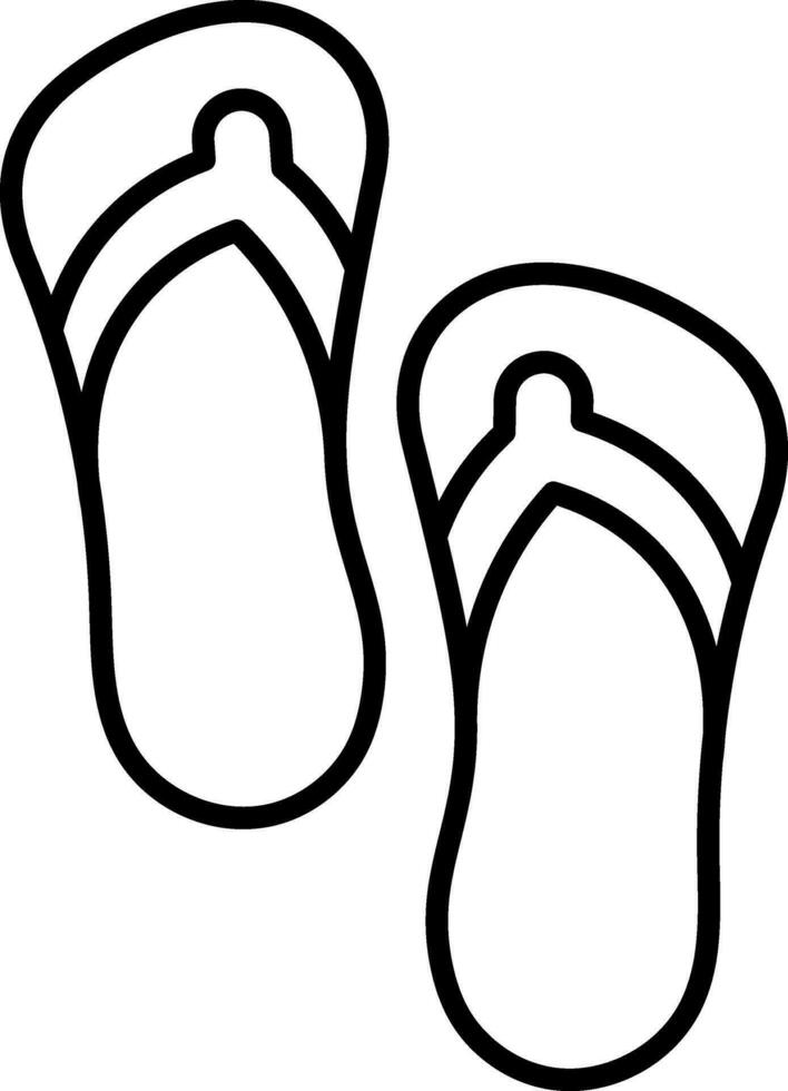 Illustration of Flip Flops Icon in Black Stroke. 24973603 Vector Art at Vecteezy