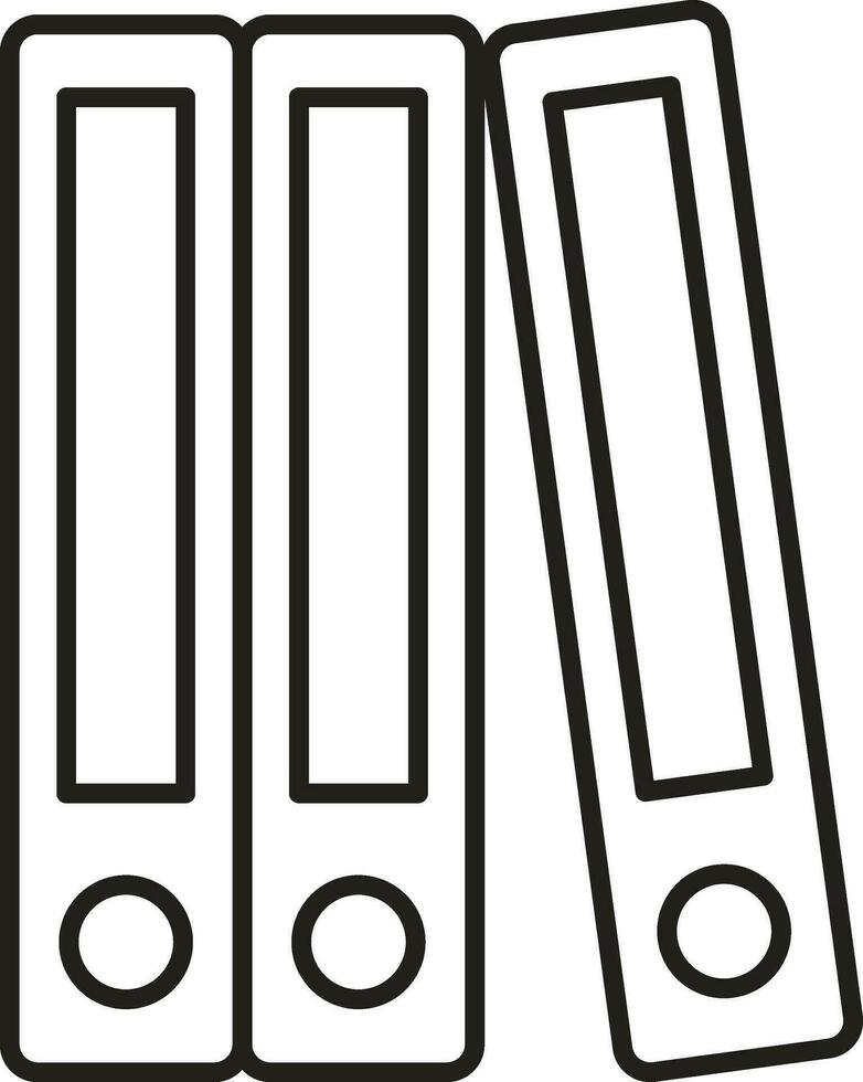 Black Linear Style Ring Binder Icon. vector