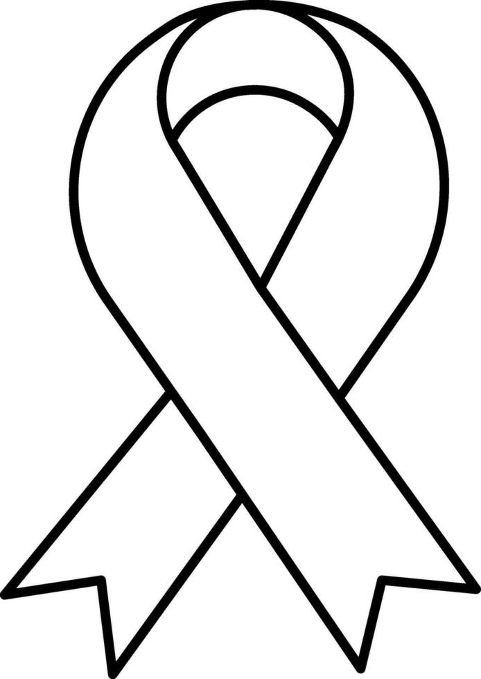 Black Thin Line Art Of Awareness Ribbon Icon. vector