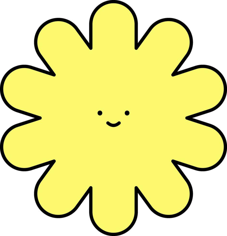 Cute Asterisk Cartoon Icon In Yellow Color. vector
