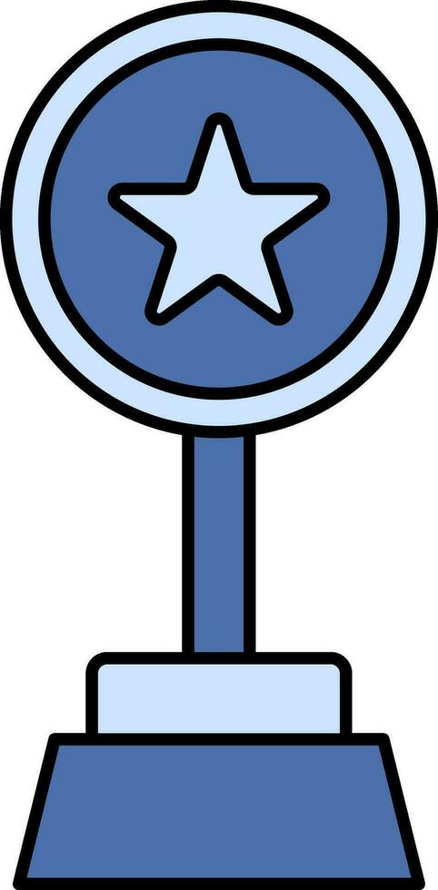 Isolated Trophy Icon Or Symbol In Blue Color. vector