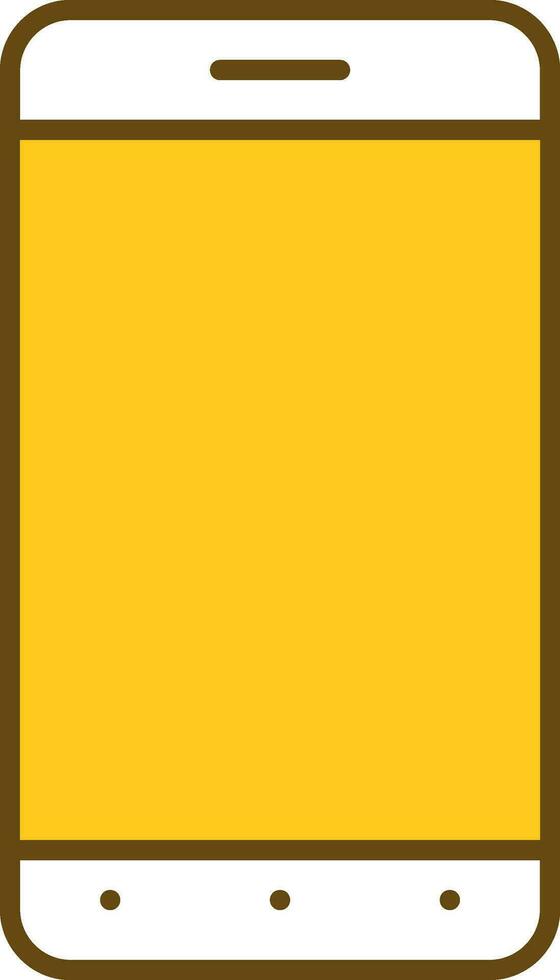 Yellow And White Smartphone Icon In Flat Style. vector