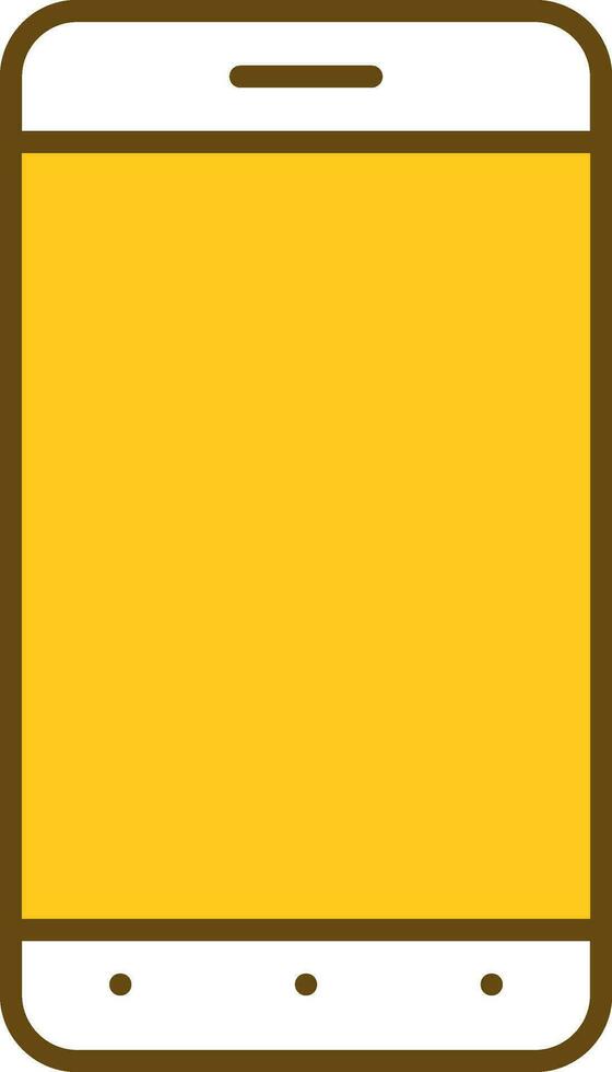 Yellow And White Smartphone Icon In Flat Style. vector