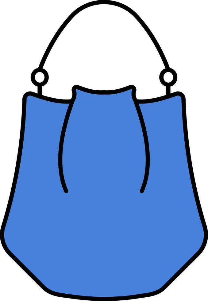Handbag Icon In Blue Color. vector