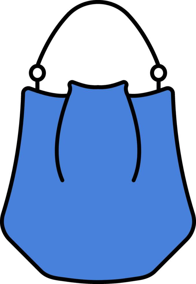 Handbag Icon In Blue Color. vector