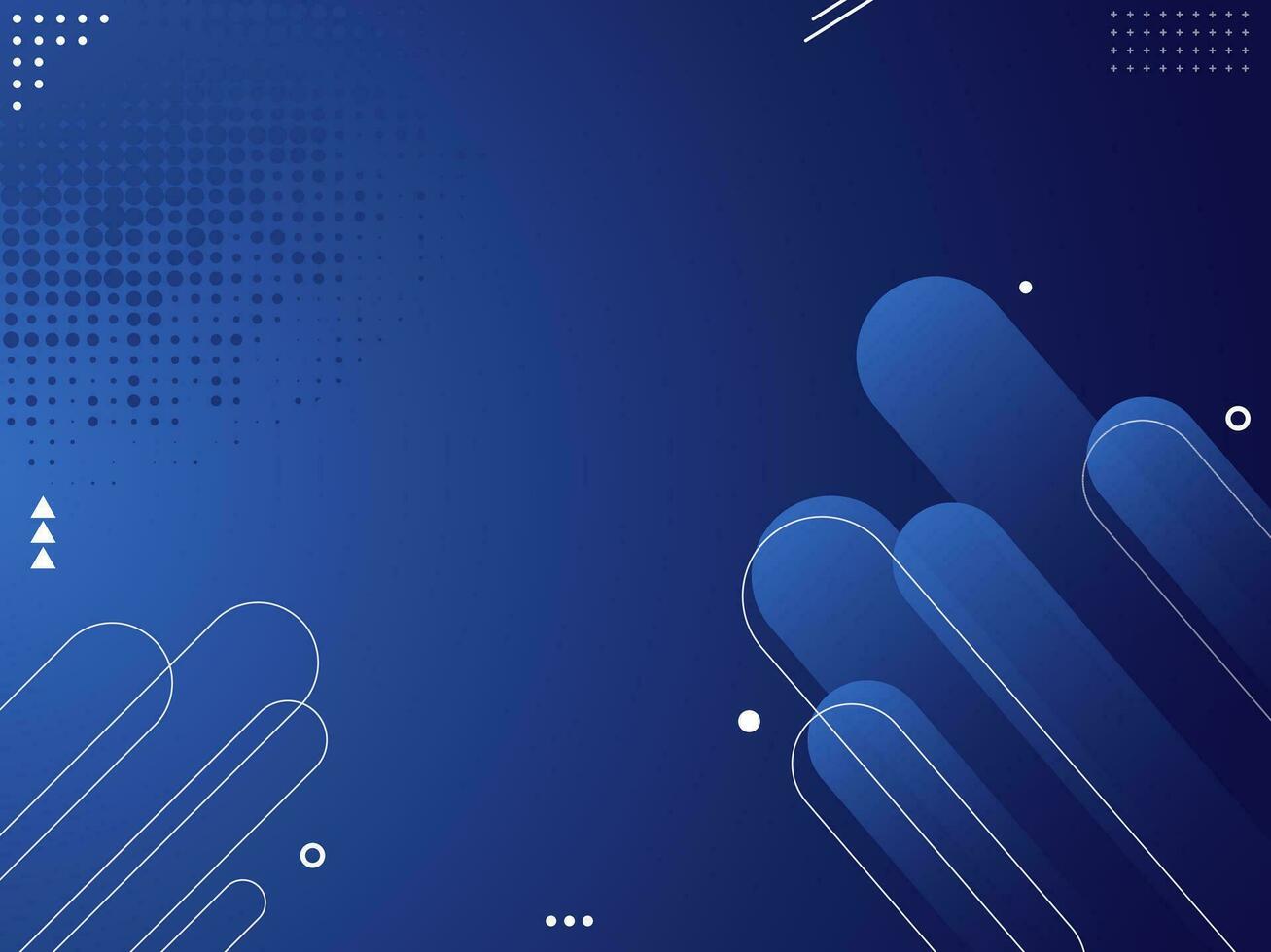 Abstract Dynamic Halftone Effect Background In Blue Color. vector