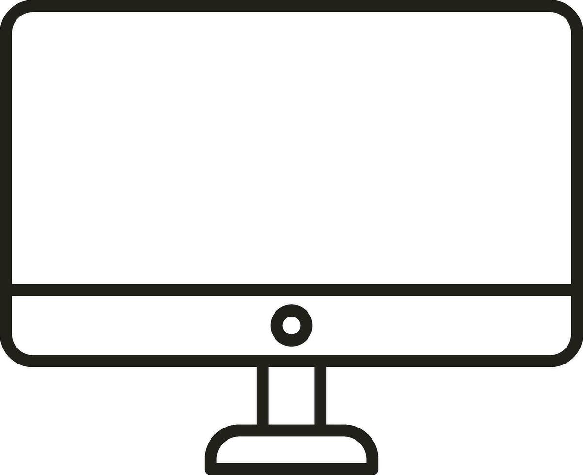 Isolated Computer Icon In Line Art. vector
