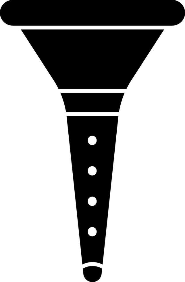 Trumpet Or Vuvuzela Icon In Black and White Color. vector