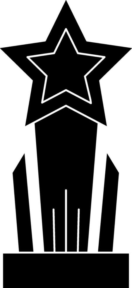 Glyph Style Star Shaped Trophy Icon. vector