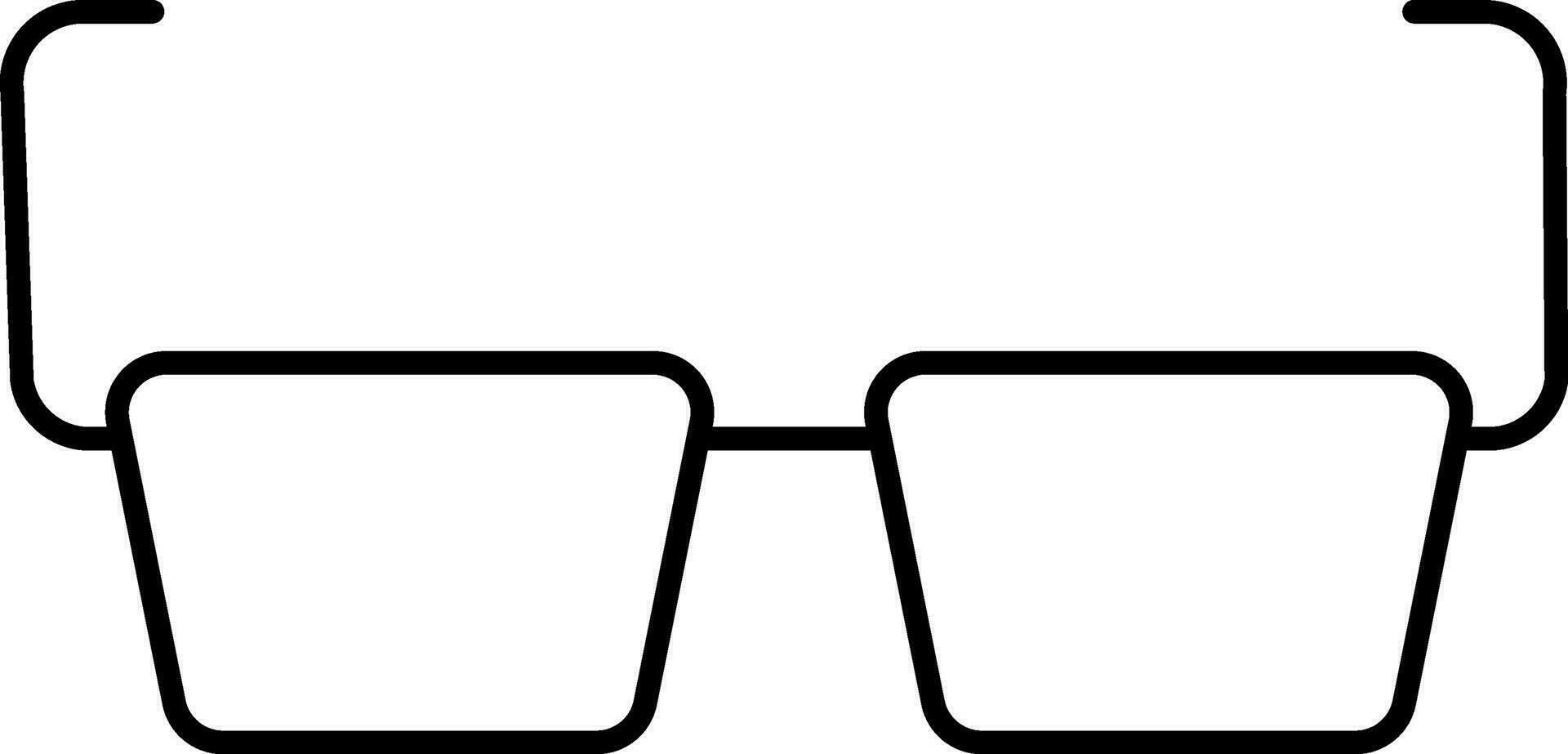 Black Outline Illustration of Goggles Icon. vector