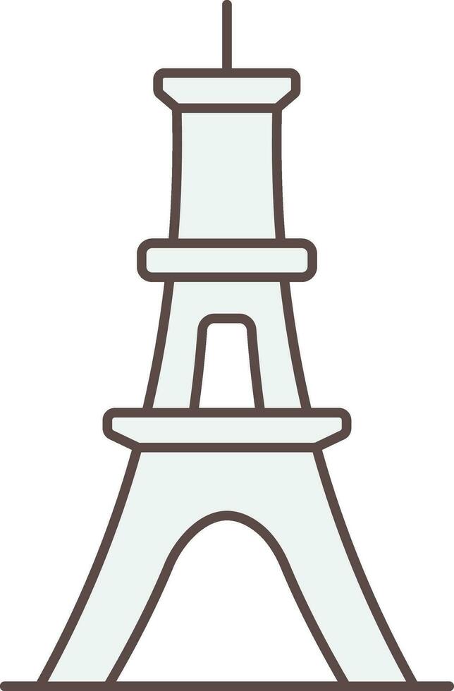 Flat Style Eiffel Tower Icon In Gray Color. vector