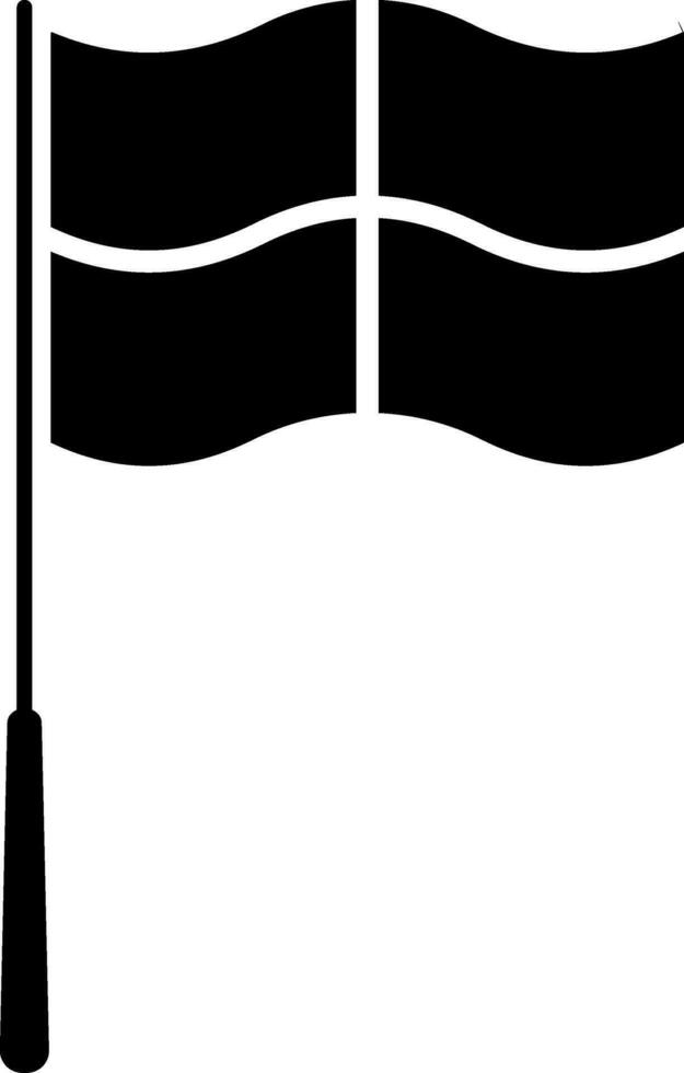 Isolated Checkered Flag Pole Icon In Black and White Color. vector