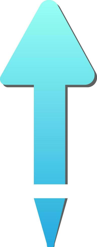 Blue Gradient Paper Style Up Arrow Icon Or Symbol. vector