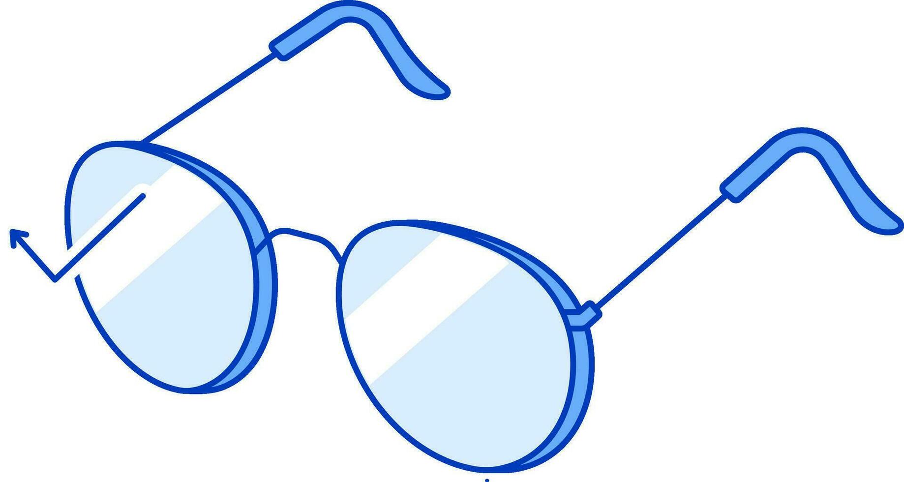 plano estilo aire activado lentes azul icono. vector