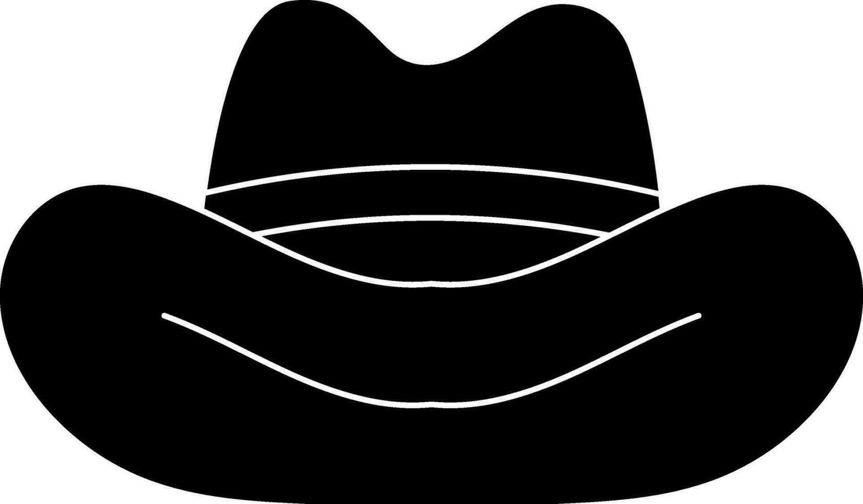 Cowboy Hat Icon In Black and White Color. vector