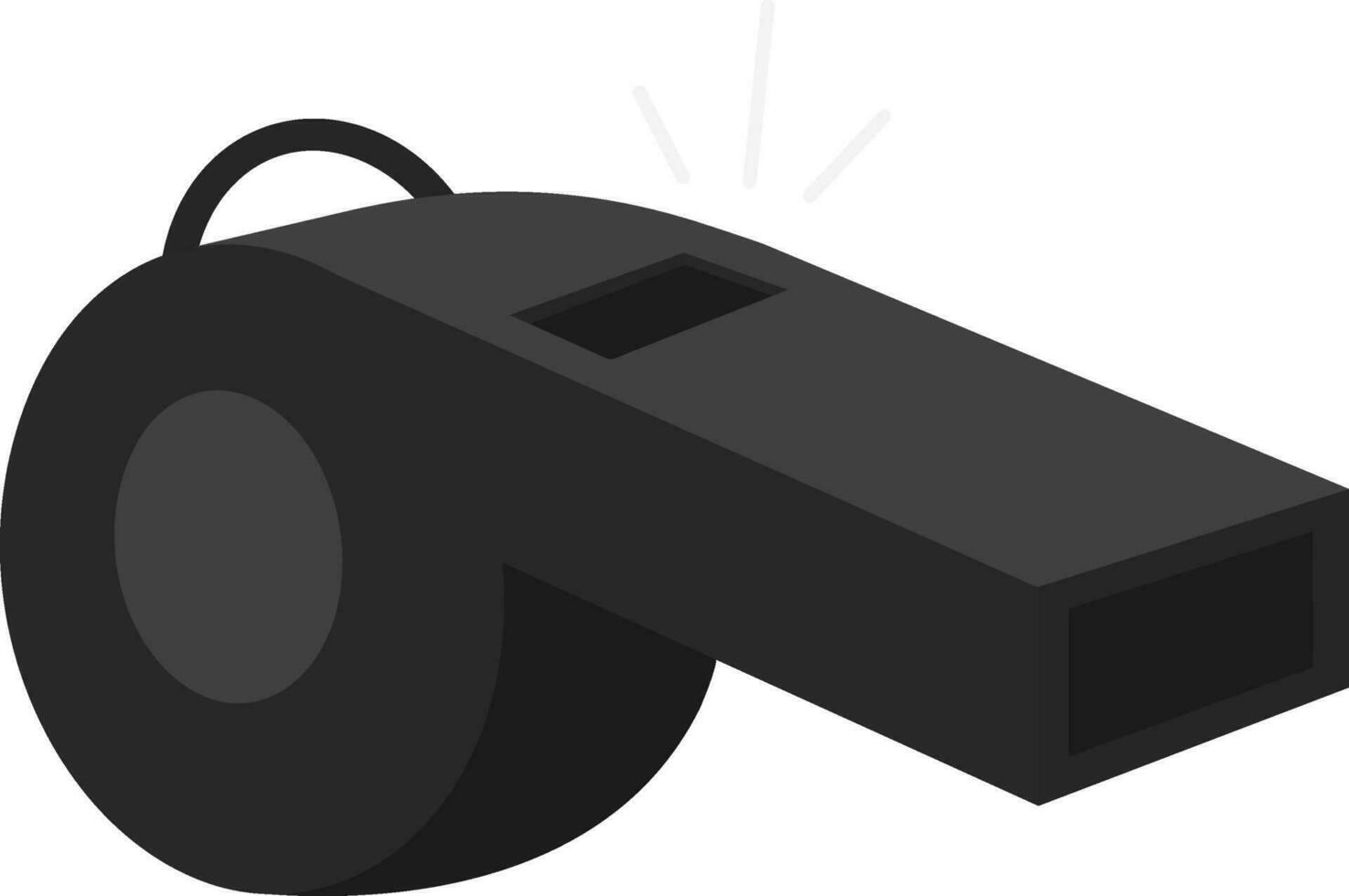 Isometric Whistle Icon In Black Color. vector