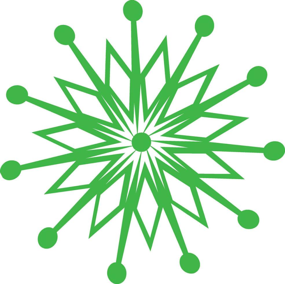 Flat illustration of a snowflake. vector