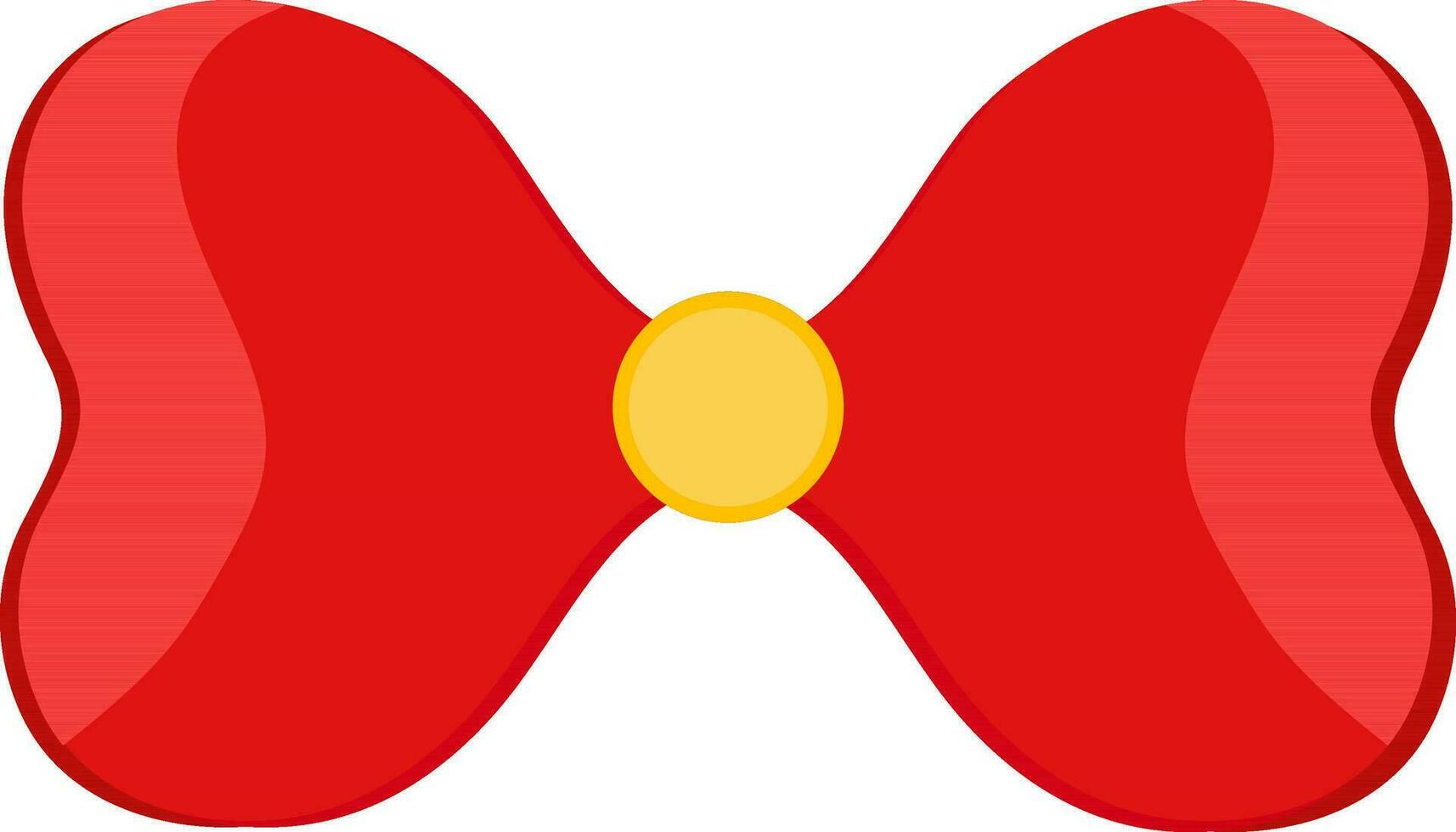 Red And Yellow Bow Icon In Flat Style. vector