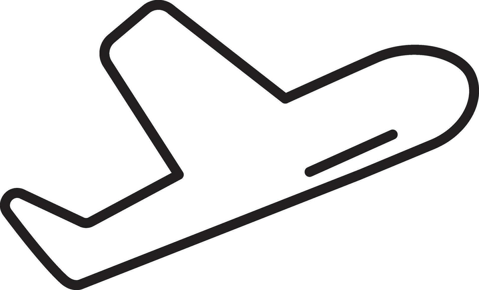 Airplane Departure Icon In Black Line Art. vector