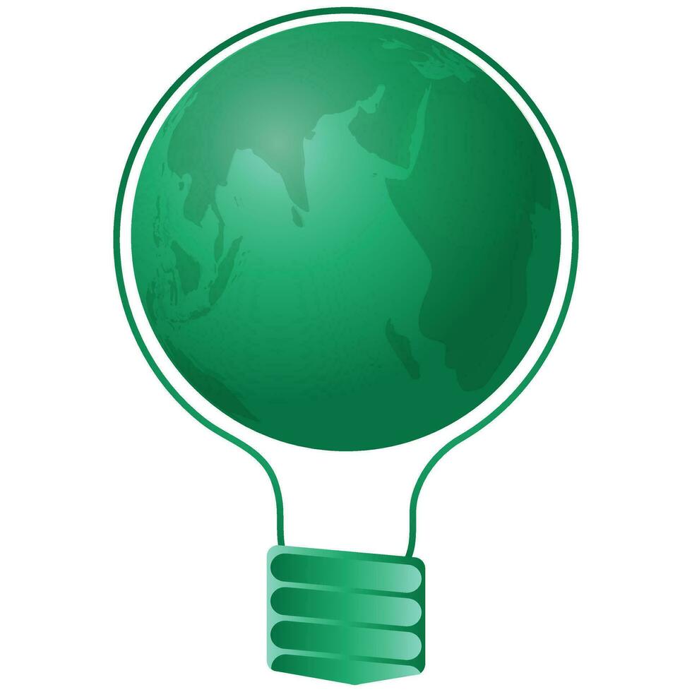 Illustration Of Earth Globe In Bulb Element. vector