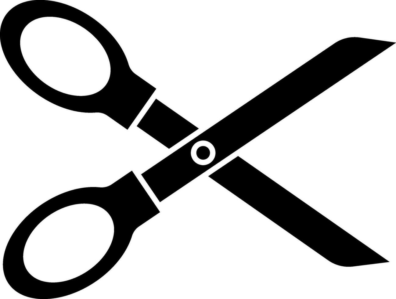 Scissor Icon In Glyph Style. vector