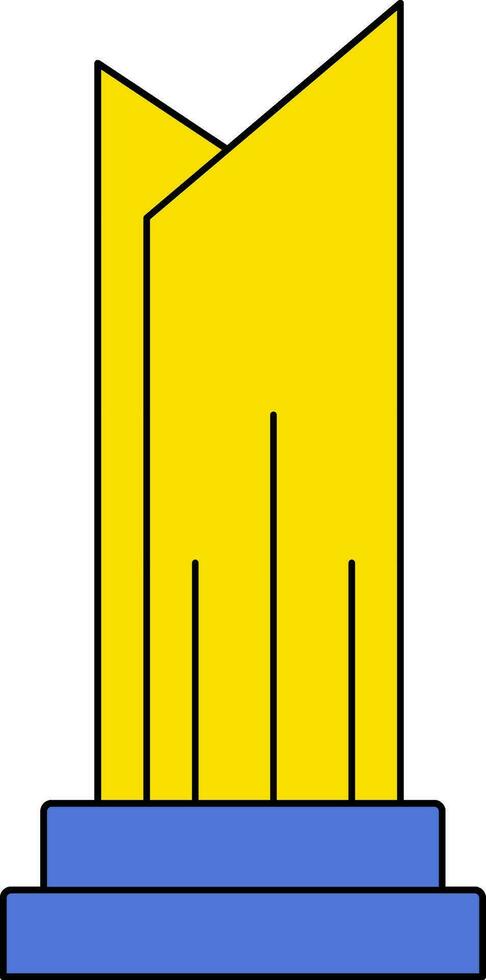 Trophy Icon Or Symbol In Blue And Yellow Color. vector