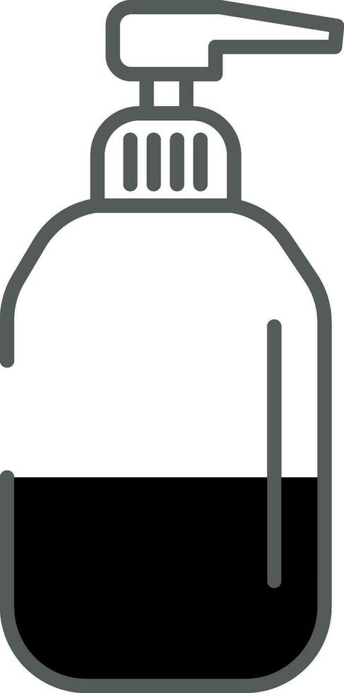 Dispenser Or Pump Bottle Icon In Black And White Color. vector