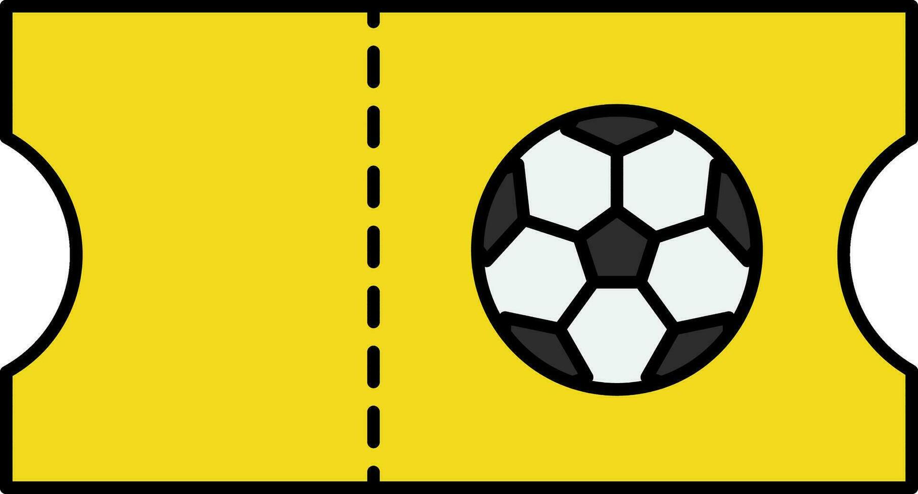 Illustration Of Soccer Tournament Ticket Yellow Icon. vector