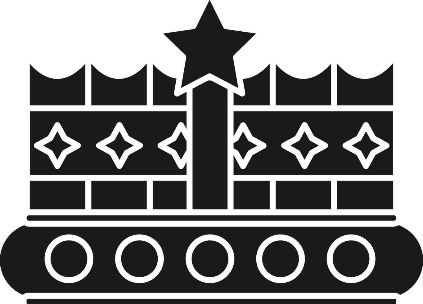 Crown Icon In Black and White Color. vector