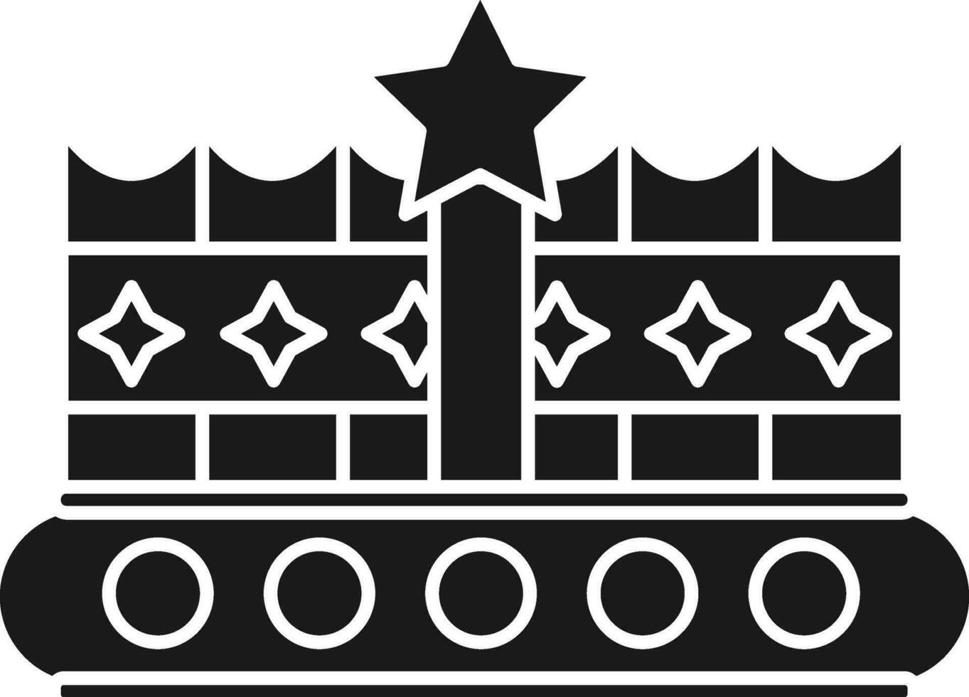 Crown Icon In Black and White Color. vector