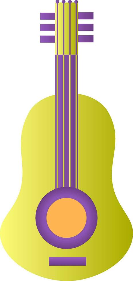Guitar Icon In Purple And Green Color. vector
