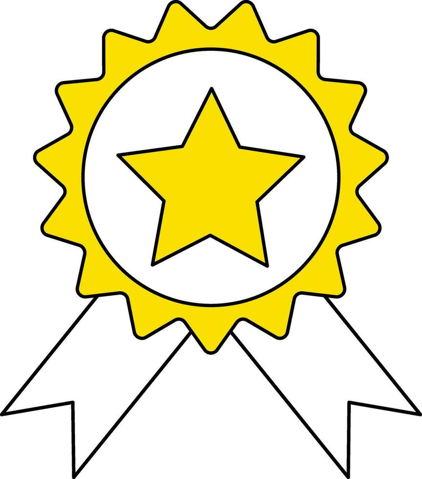 White And Yellow Badge Icon Or Symbol. 24974169 Vector Art at Vecteezy