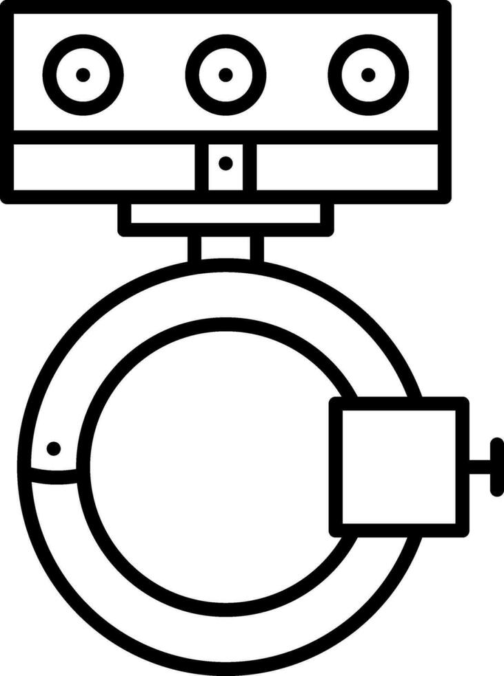 Illustration Of Bicycle Flash Light Icon in Thin Line Art. vector