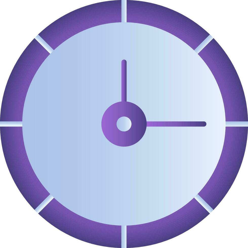 aislado reloj icono en púrpura y azul color. vector