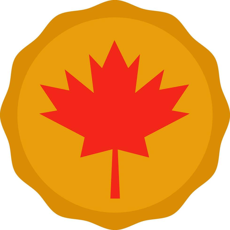 Seal Stamp Of Canada Icon In Yellow And Red Color. vector