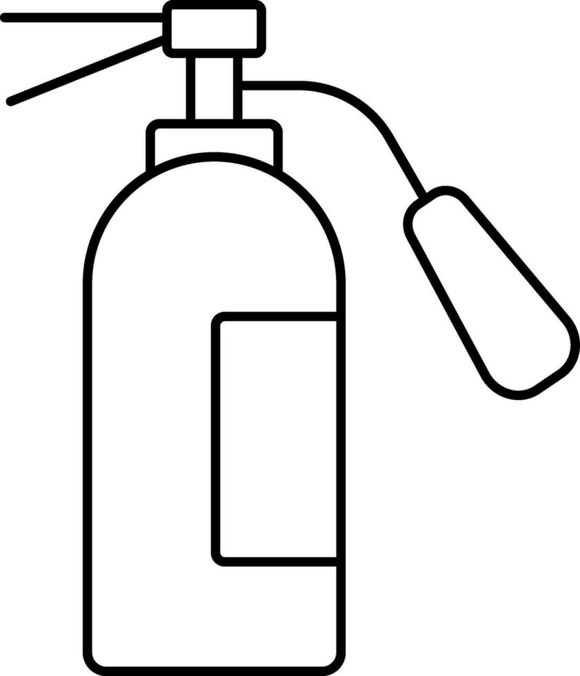 Fire Extinguisher Icon In Black Line Art. vector