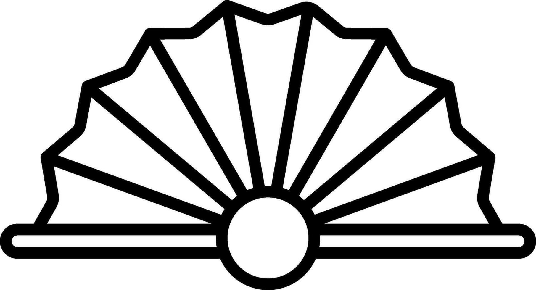 Illustration Of Chinese Fan Icon Or Symbol In Stroke Style. vector