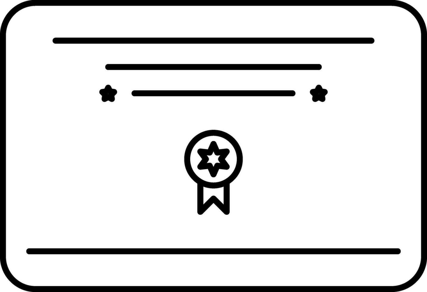 Certificate Icon In Line Art. vector